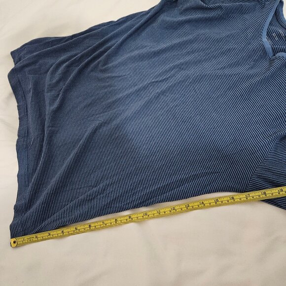 George - Men's Striped Long-Sleeve Tee Black & Blue Medium - Picture 4 of 9